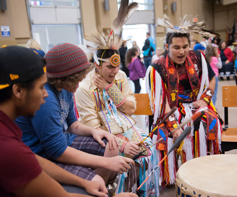 Students celebrating National Aboriginal Day