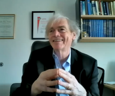 Screenshot of Dr. Pieter Cullis from his interview with Universities Canada